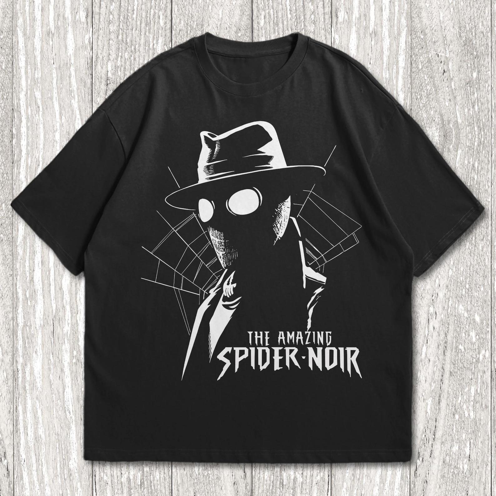 Spider-Noir T-Shirt, Spider-Man Noir T-Shirt, Spider-Verse Shirt S