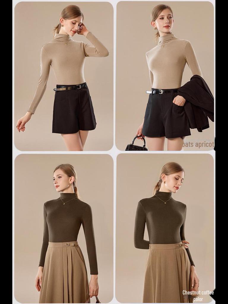 Custom Cashmere Tencel Turtleneck Long-Sleeve Slim Fit Warm Top Sweater