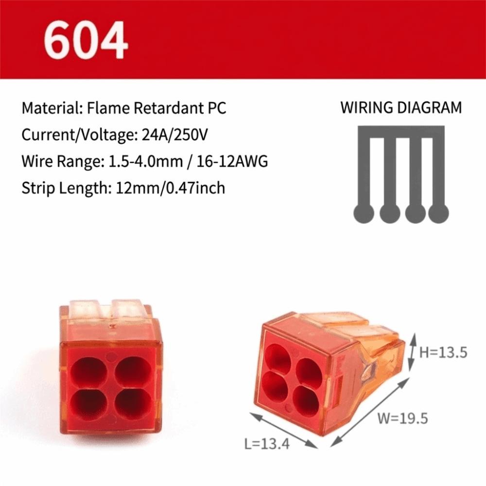 10PCS Push In Quick Terminal 2/3/4/5/6/8 Pin Splice Terminal Electrical Connector Electrical Wiring