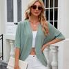 Summer Women's Cardigan New Solid Color Mid Sleeve Cardigan Knitted Cardigan Jacket Air Conditioner Shirt