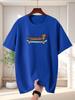Unisex Dark Grey Tee Lovely Dachshund Skateboard Cartoon Print Crew Neck Short Sleeve Summer Casual Male Cotton Street Daily Top