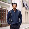 Men S V Neck Pullover Sweatshirt Long Sleeve Loose Fit Plaid Casual Top