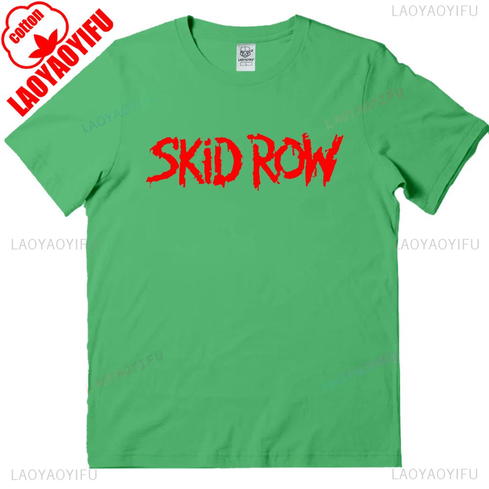 Skid Row Red Logo Black Adult T-Shirt Ropa Hombre Trending Cool Creative Hipster Comfortable Personality High Quality Cotton