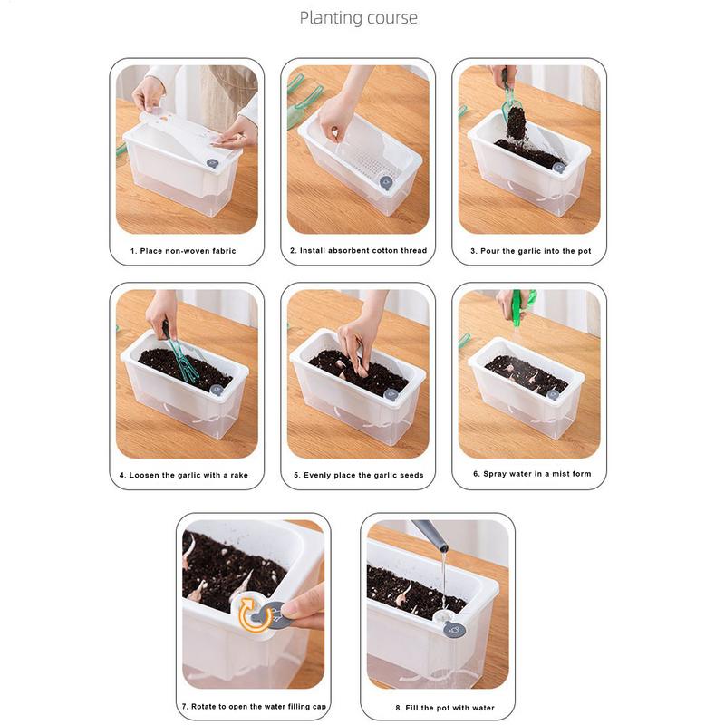 Self-Watering Flower Pots Garden Floral Cultivation Box Small Rectangular For Apartment Balcony Water Plant Pot