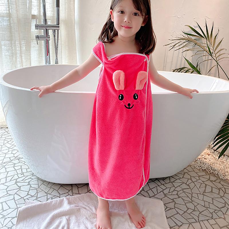 

Коралловый бархатный детский банный халат с юбкой для душа, мягкий и впитывающий розы красного