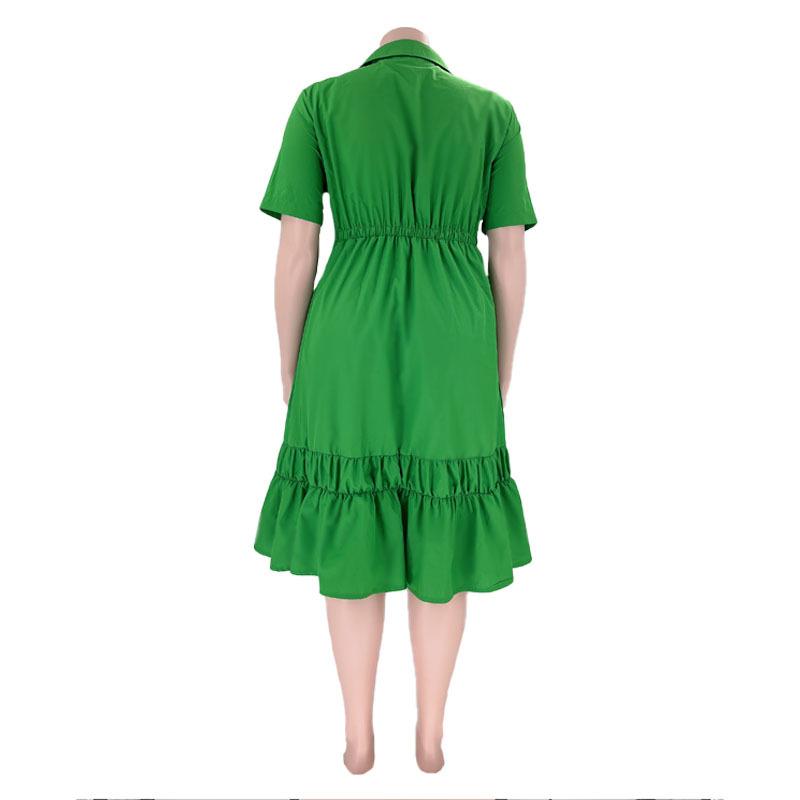 Dámský top poloviční kardigan s klopami v plné barvě nadměrné velikosti, stylové šaty s volánky na zavazování