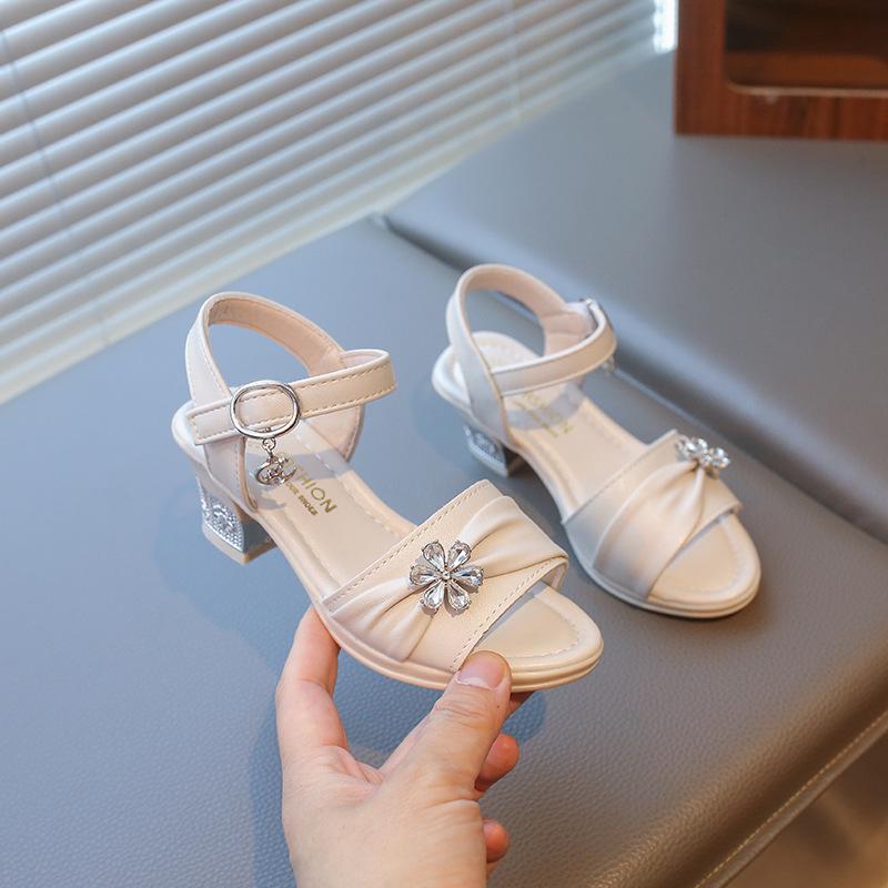 Kinder Sommer Strass Sandalen - Weiche Sohle, Rutschfest, Trendige High Heels für Mädchen