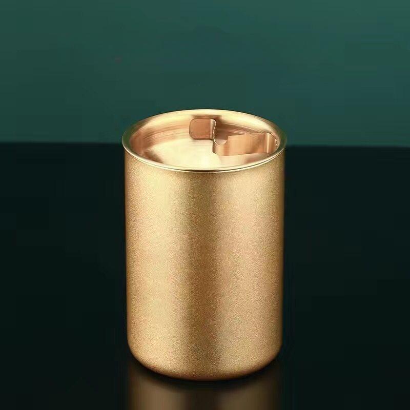 Thickened ashtray stainless steel household car ashtray Internet Coffee bar ashtray funnel with lid anti-fly ash anti-drop