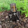 Knight Gnomes Garden Statue Guard Cross Templar Dwarf Guard Armor Samurai Miniature European Knight Resin Decoration Accessories