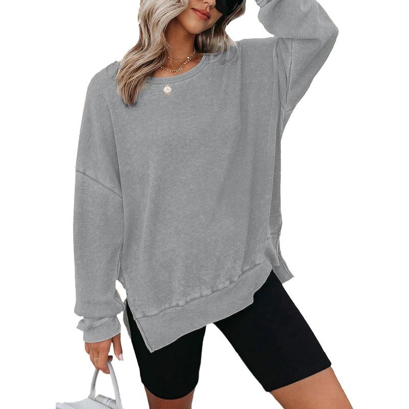 BITCED Women's Fashion Casual O-Neck Long Sleeve Blouses & Shirts