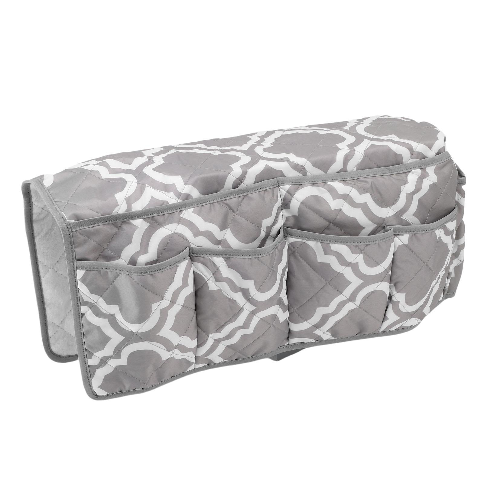 Sofa Armrest Organizer 14 Pockets Armchair Caddy TV Remote Control Holder for Recliner Couch Grey