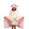 Cartoon Cute Cape Blanket Flannel Lazy Shawl Cape Student Hooded Home Office Nap Blanket Winter Bed Blanket Coral Velvet Warm