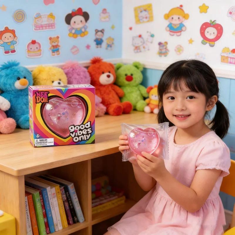Forme de cœur Pinceur Drôle Rebond Lent Anti-Stress Outil Sensoriel Fidget Décoration de Maison Cadeau Enfants Adultes