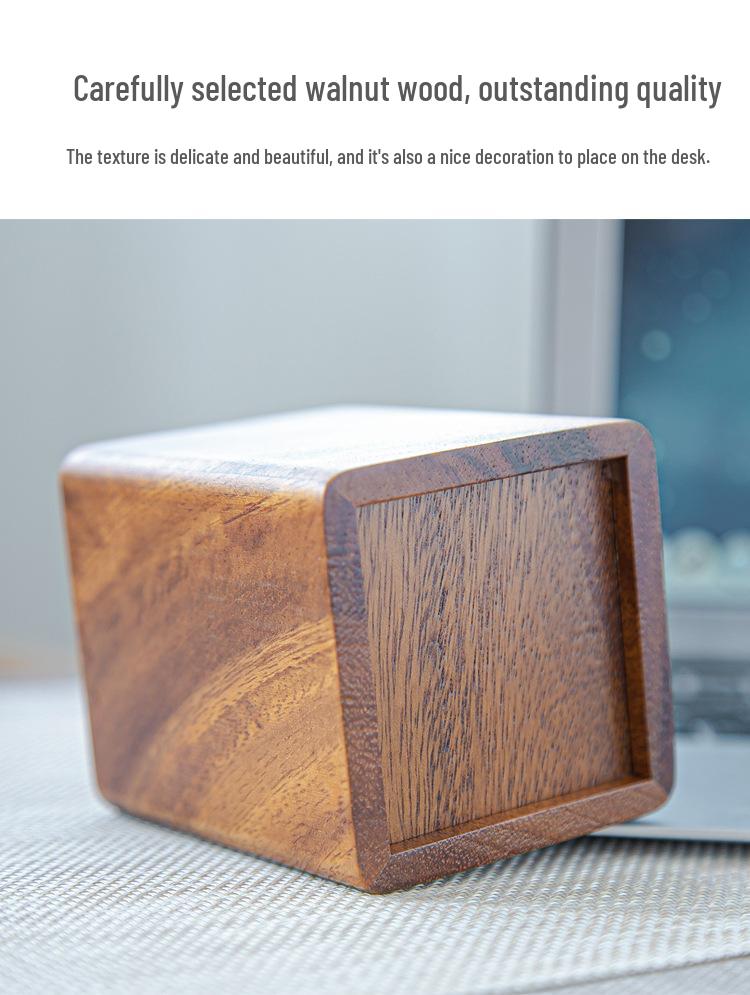 Walnut Solid Wood Multifunctional Pen Holder & Cosmetics Storage Box