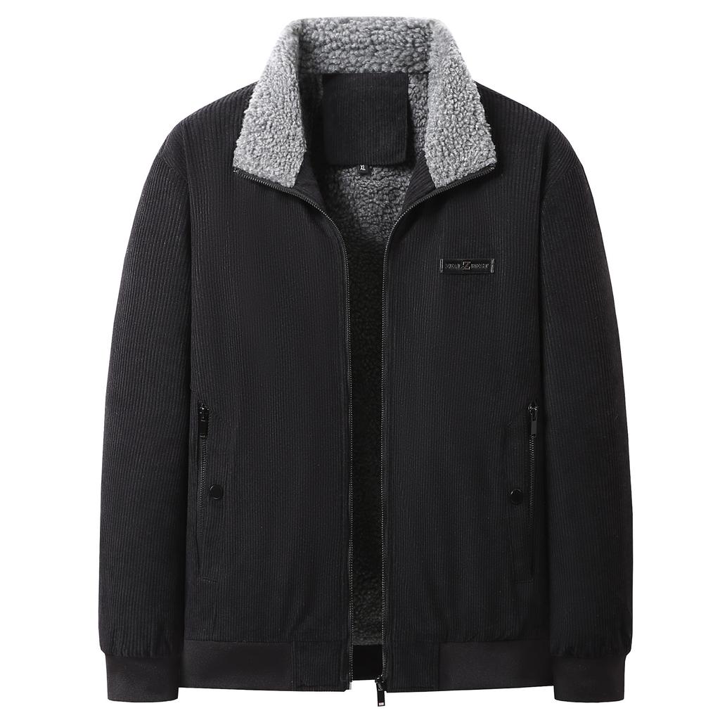 Winter Men's Corduroy Lapel Plus Velvet Thickened Jacket Men's Large Size Casual and Fashionable Comfortable Men's Jacket