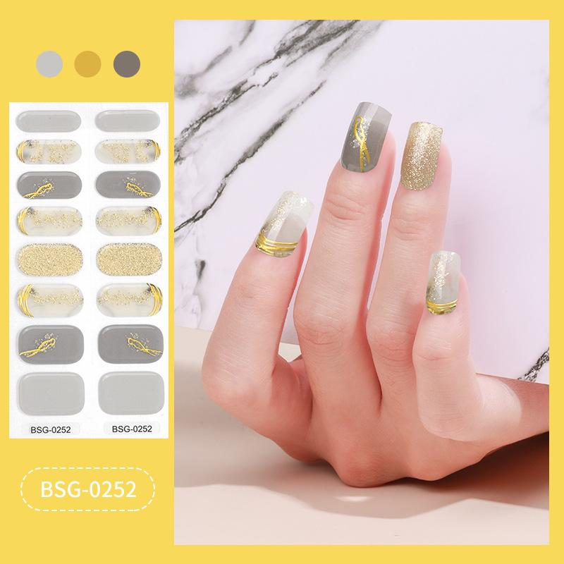 

Японские и корейские гелевые наклейки для маникюра, полуотвержденная пленка для ногтей, трехмерные наклейки для горячего тиснения ногтей 3D BSG-0252