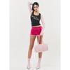 RAWMANTICS Raw Logo Velvet Hot Dolphin Pants Hot Pink
