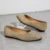 Sequin Flats Women's Fashion Pointed Toe Shallow Mouth Slip-On Low Top Plus Size Single