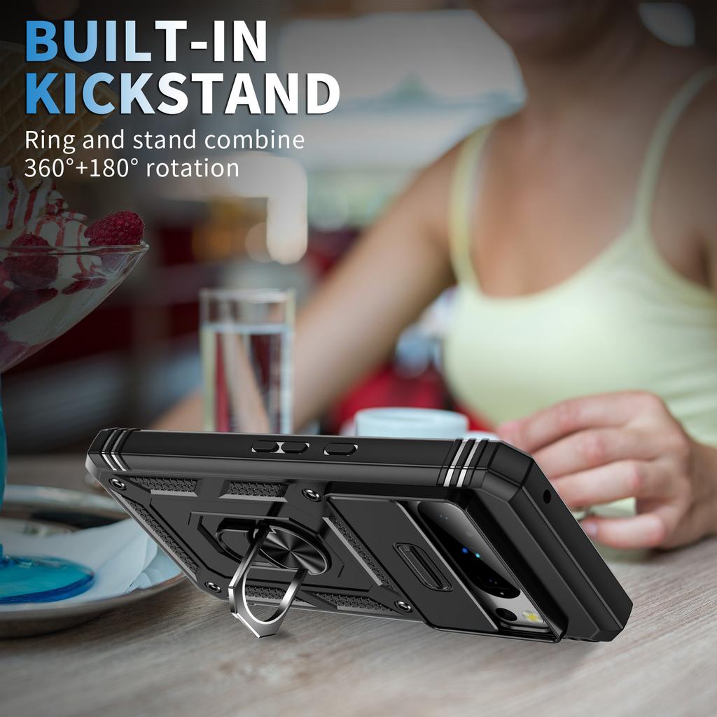 Slide Lens Protect Armor Case For Google Pixel 9 8 7 6 Pro XL 7A 8A Pixel8 Magnetic Ring Cover For Pixel9 Pro 9Pro XL 8Pro Funda