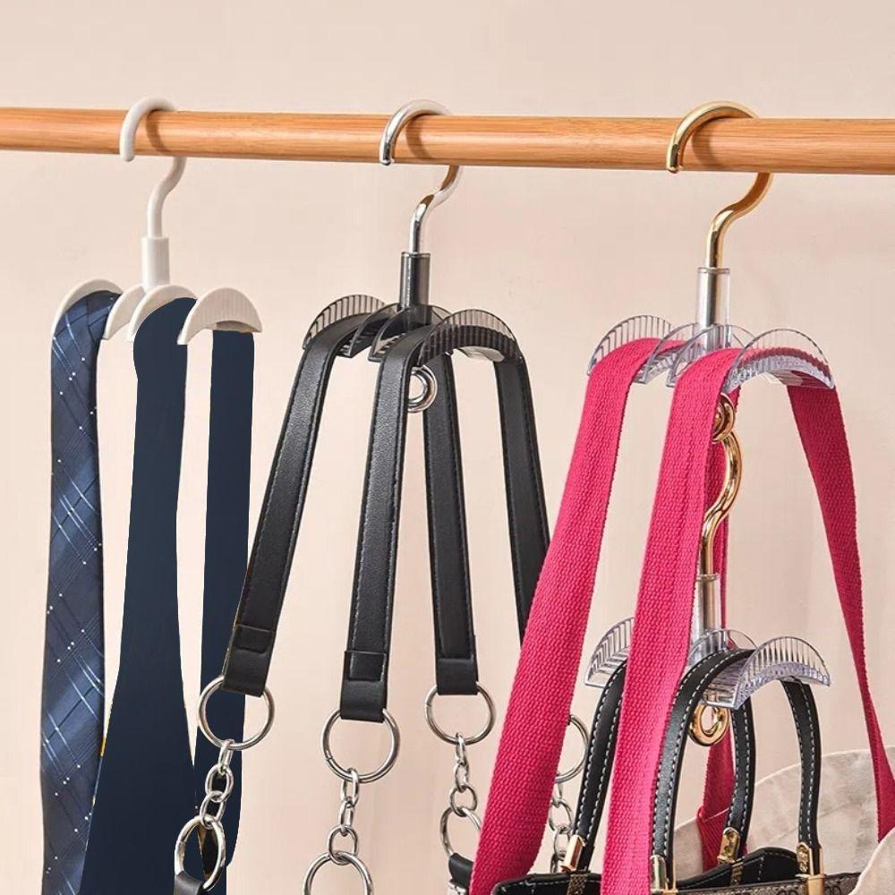 Quality Wardrobe Hanging Bag Hanger Space Saving Rotating Bag Storage Rack Thickening Belt Scarf Hanger Wardrobe