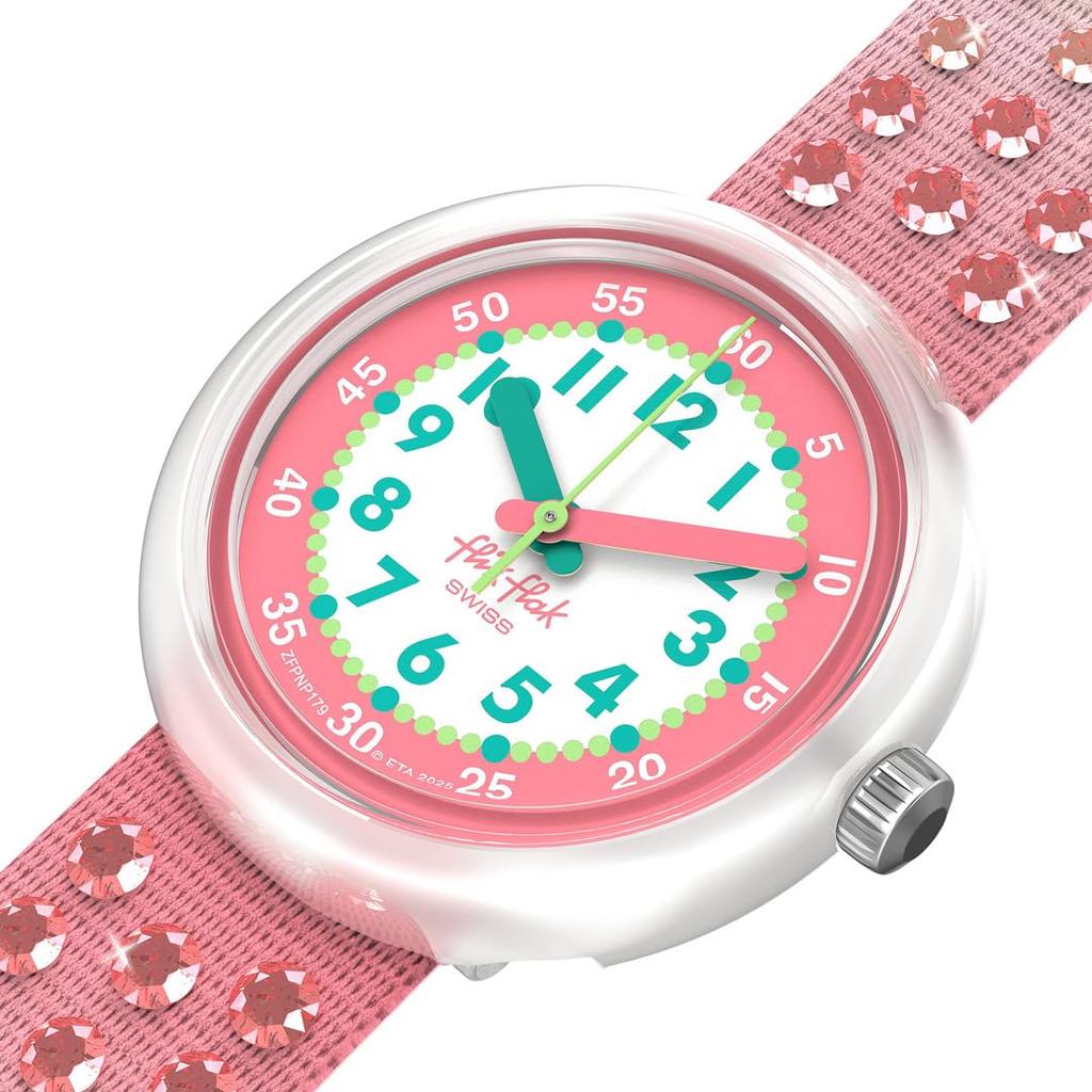 Wristwatch SPARKLY MELON FPNP179 Girls Pink [Flick Flack] Kids'