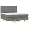 Boxspringbett mit Matratze Dunkelgrau 180 x 200 cm Stoff