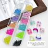 12 Grids/Box Candy Colors Nail Art Beads, Macaron Caviar Beads 3D Steel Ball For Nail Designs Decoration