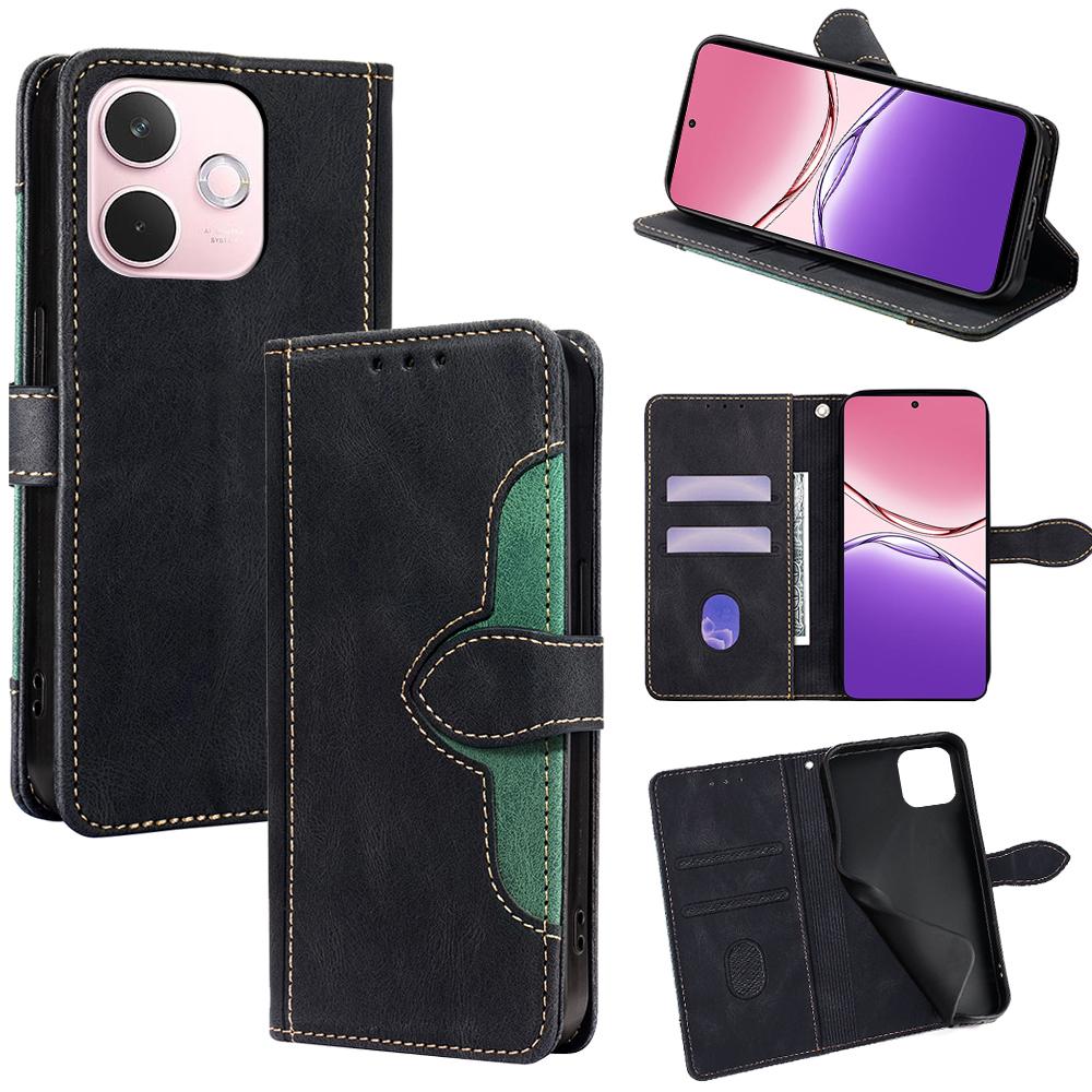 For Oppo A5 Pro 4G (Global)/5G (Global)/A5 Energy 5G (China) Case Leather Wallet Phone Cover with Straw Hat Magnetic Clasp