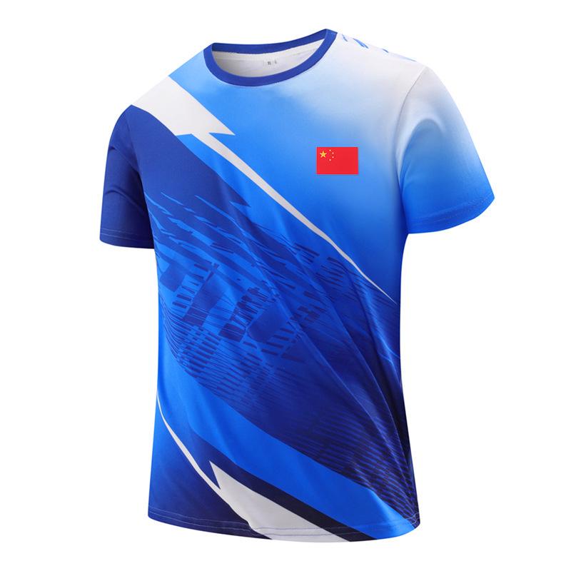 Men's and Children's Short Sleeve Sports Jersey for Badminton and Table Tennis - Summer Training and Competition Team Uniform