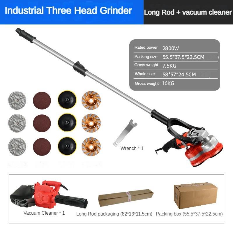 2800W Handheld Epoxy Paint Floor Grinding Machine Concrete Polishing Milling Machine Portable Industrial Grinder