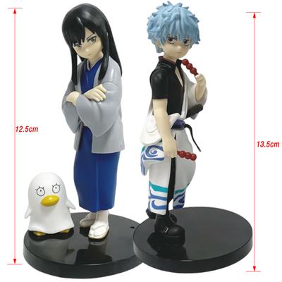 Anime 13cm Silver Soul Pvc Statue Sakata Gintoki Katsura Kotarou Doll Collection Desktop Jewelry Children's Oliday Gifts