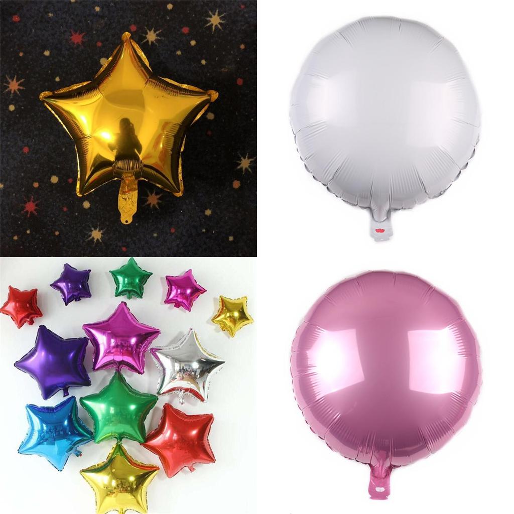 Inch Solid Colour Foil Balloons Heart Star Round Shape Perfect For Weddings And Birthday Parties**
