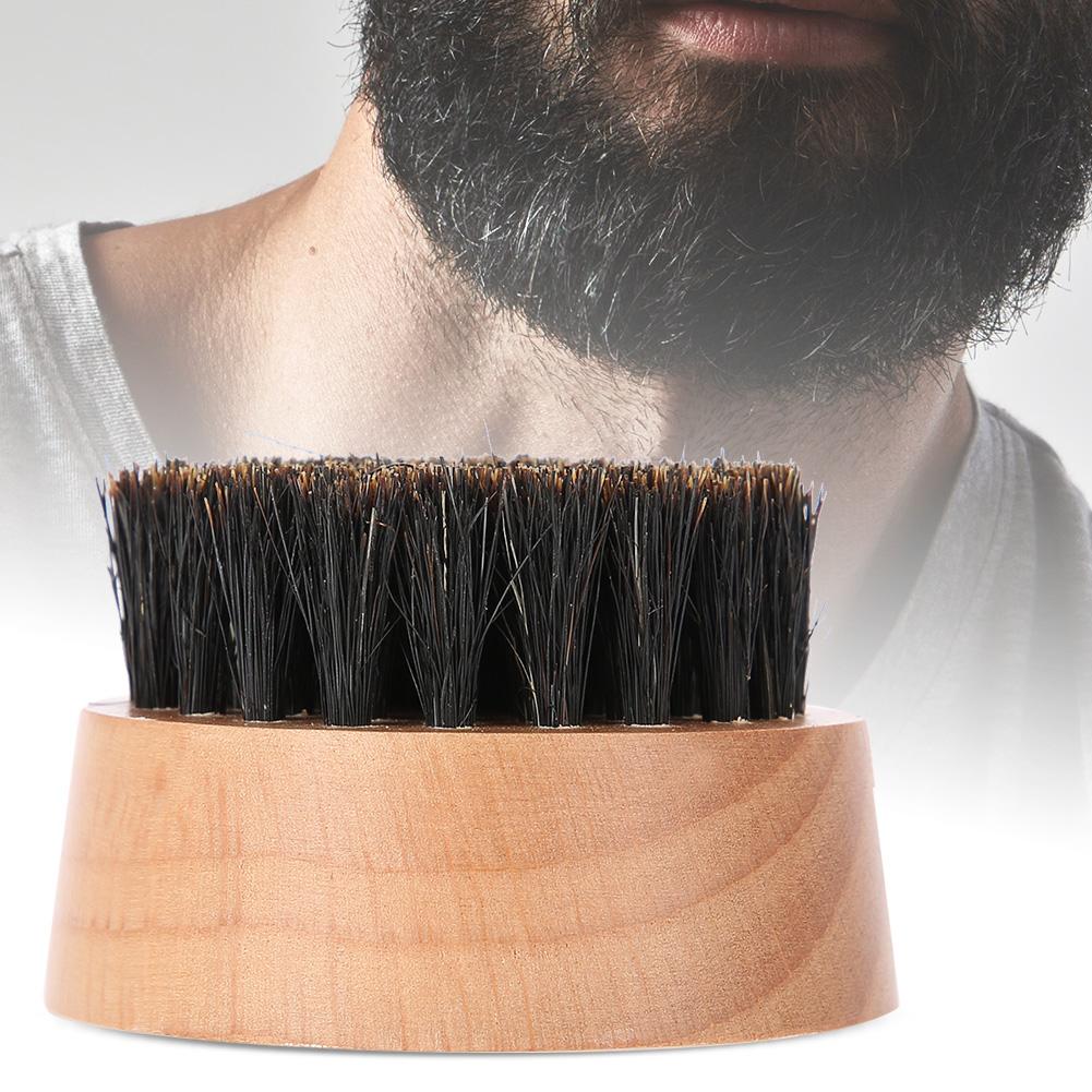 Men Natural Faux Boar Hair Wood Handle Beard Cleaning Shaving Shaping Brush (Beech)
