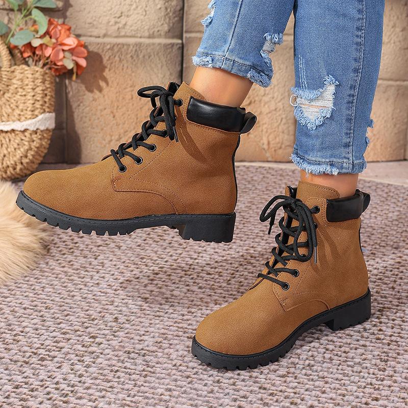 Men Women Winter Casual Boots Leather PuLeather Comfortable NonSlip LaceUp Casual Fashion High Top Ankle British Style Lace Front Wide Width Non Sl... 36
