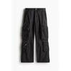 H M Regular Fit Twill Cargo Pants Black