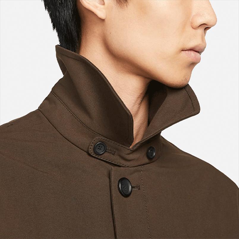 Nike Minimalist Stand Collar Mid-Length Trench Coat Men Outerwear Velvet-Brown DH2902-220