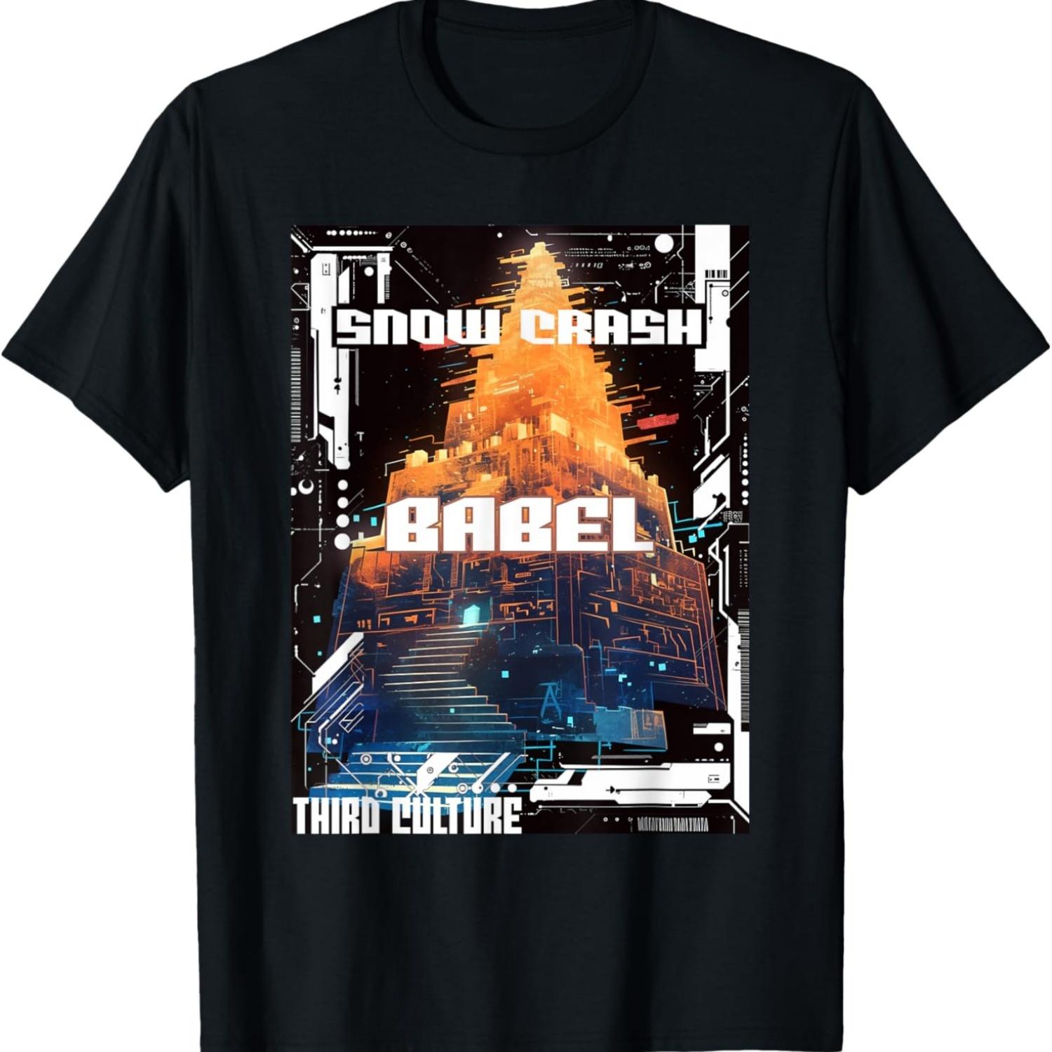 SNOW CRASH BABEL INFOPOCALYPSE CYBERPUNK ZIGGURAT T-Shirt S чёрный