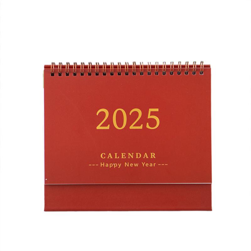 Small Desk Calendar 2024-2025, Standing Flip Desktop Calendar From 2024 To 2025 - Metal Ring Twin-Wire Binding Desktop Calendar