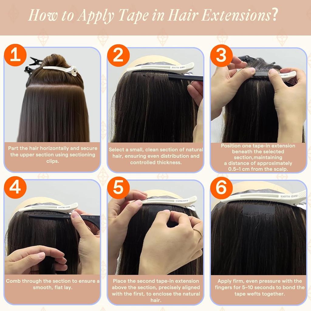 Extensiones de Cabello Cinta Doble Cara Invisible Cabello Chino Remy Rubio Dorado/Miel Liso Suave Sedoso