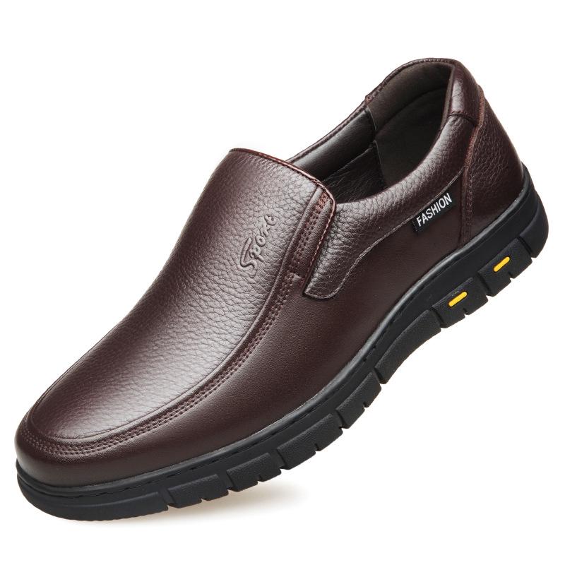 Herrskor i Plus Size, Slip-on, Business Casual, Läder, med Tjocka Sulan (Storlekar 47-48)