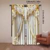 2pc Platinum Carved Curtains, Nordic Retro Style, Suitable for Bedrooms and Living Rooms, Rod Pocket Decorative Curtains