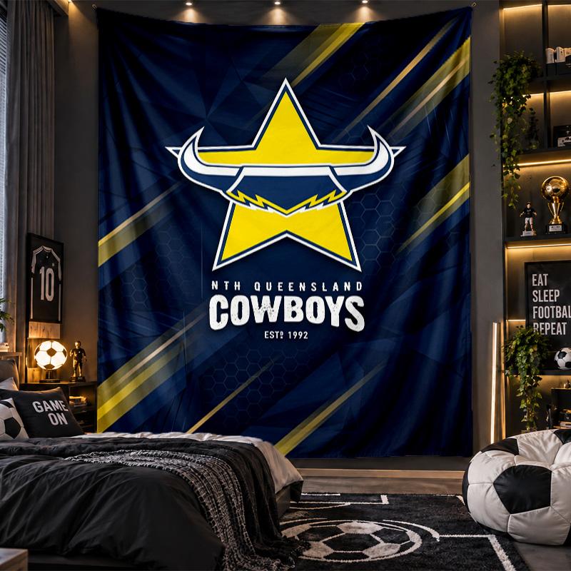 Wall Hanging Tapestry North Queensland Cowboys Print Cloth for Living Room Bedroom Home Decor