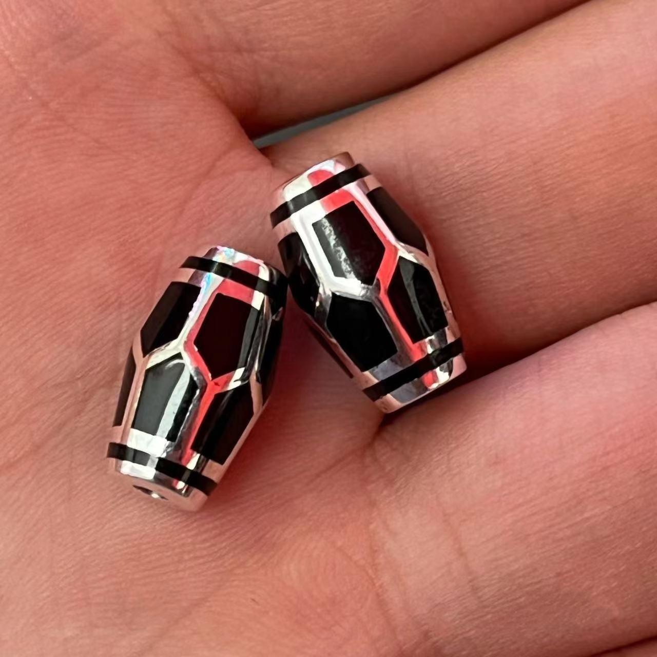 Shouxi Black Enamel Spacer & Top Beads, Waist Beads, Bracelet Parts, Handmade Accessories