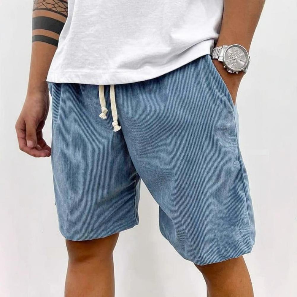 Men's Summer Casual Drawstring Corduroy Retro Shorts