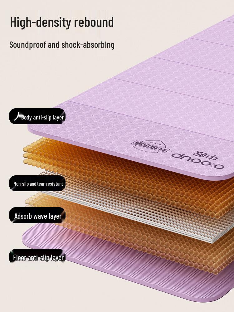 Extra-Wide Thickened TPE Yoga Mat for Fitness, Exercise, and Home Use - Classic Model