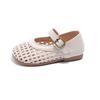 Girls' Leather Shoes, Woven and Hollowed-out Design, Princess-style Children's Shoes, Woven Beach Sandals, Soft-soled Baby Shoes, Girls' Closed-toe