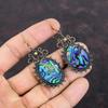 Abalone Shell Earring Copper Wire Wrapped Earrings Handmade Natural Gemstone Earrings Dainty Copper Jewelry Gift For Her Dangle Drop Earring