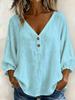 1116 European and American summer casual V-neck loose seven-quarter-sleeved T-shirt top