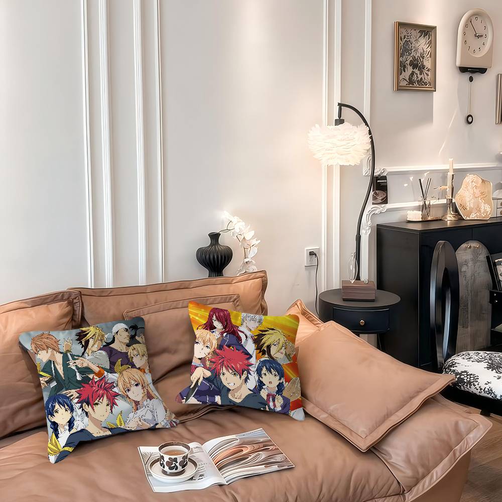 Anime F-Food Wars Shokugeki No Soma Pillow Cushion Cover Pillowcase Living Room Sofa Home Decor Customized