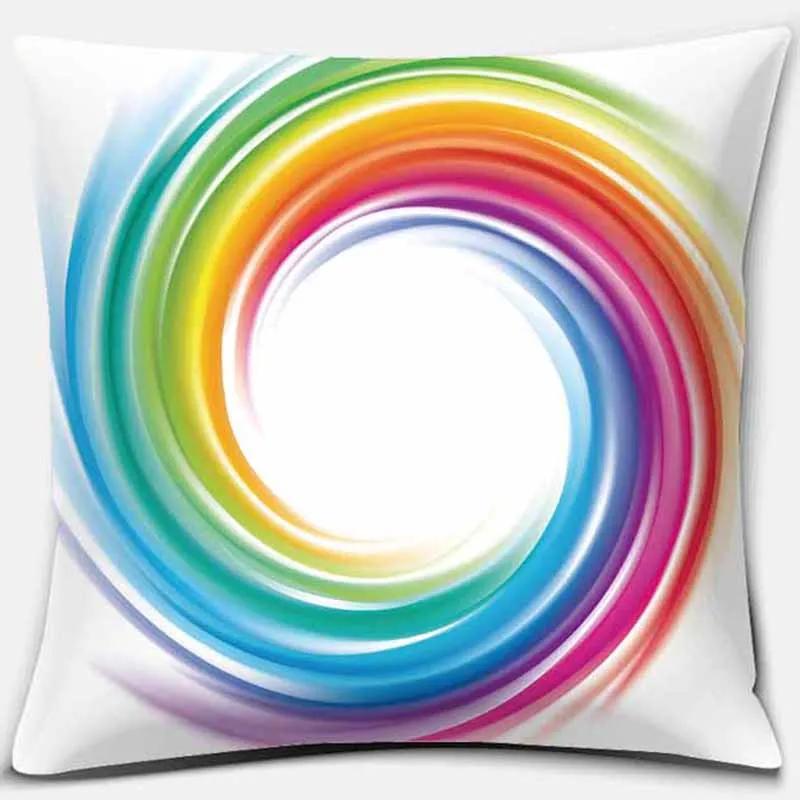 Rainbow Printing Square Pillowcase Home Decoration Car Sofa Cushion Cover